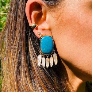 Turquoise Pearl Flutter Earrings